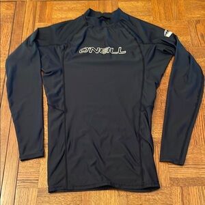 O'Neill Black Rash Guard Swim Top Small